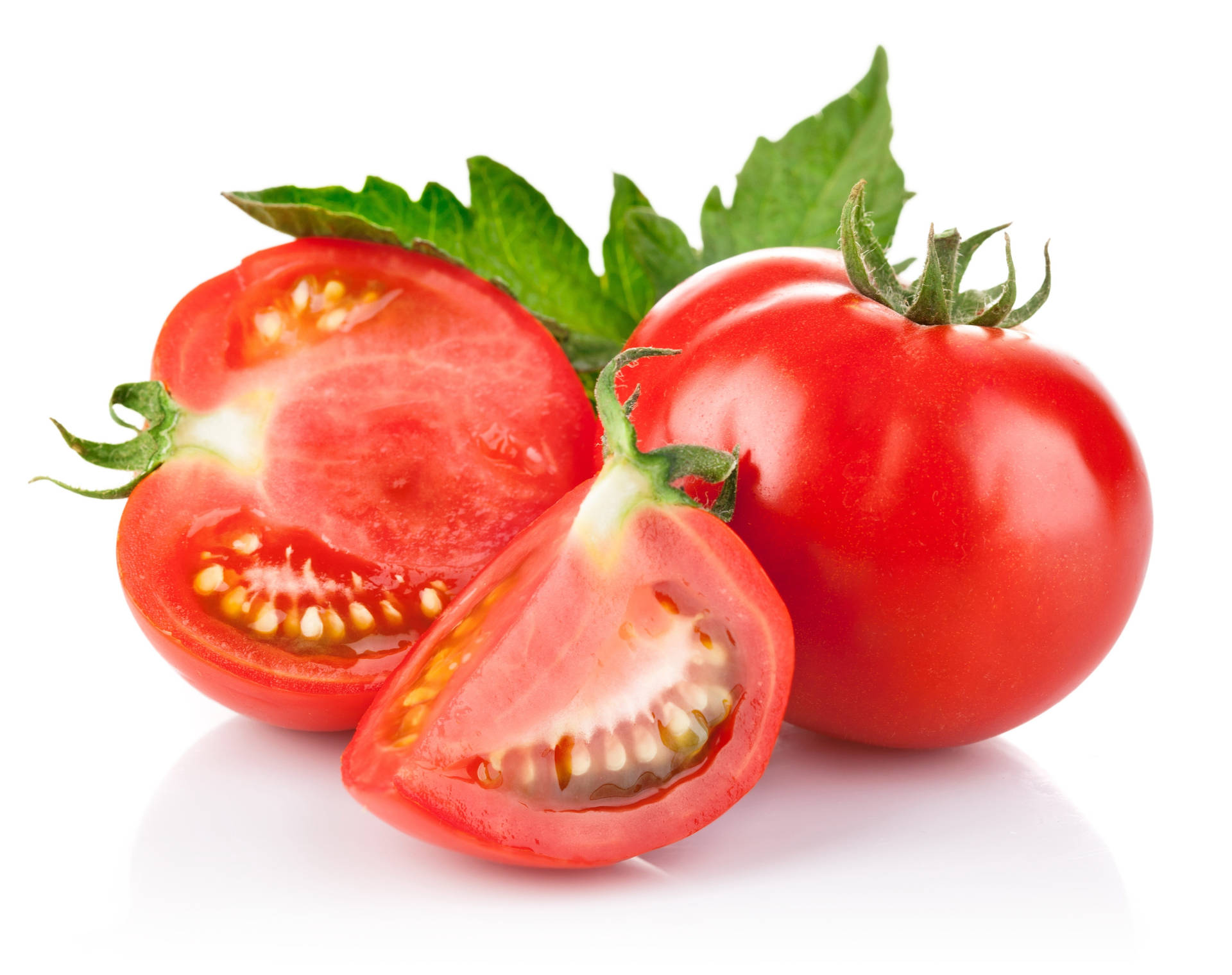 Red Tomato Fruit With Slices Wallpaper