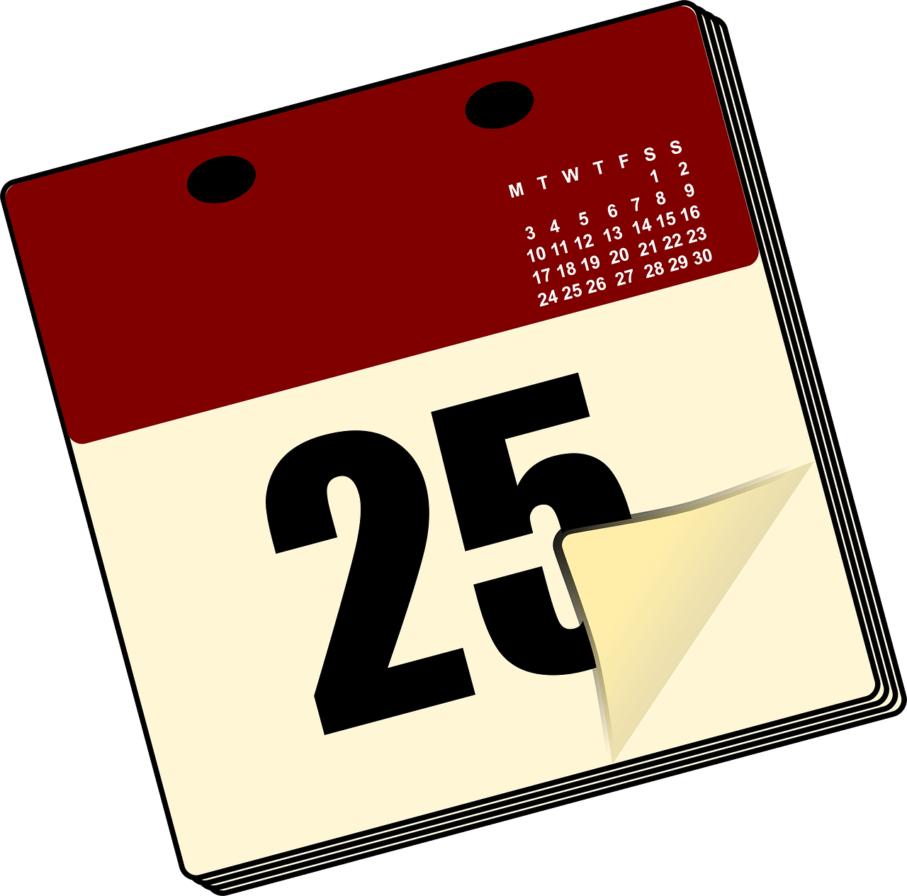 Red Top Calendar Page Turning25 PNG