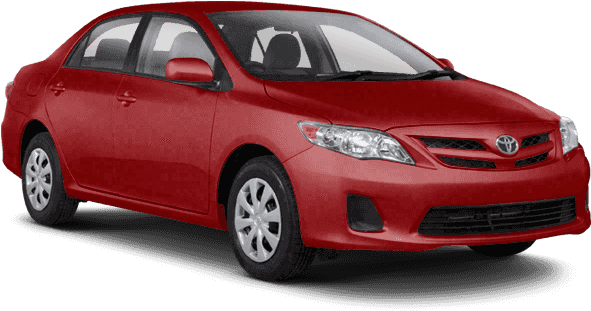 Red Toyota Corolla Sedan Profile View PNG