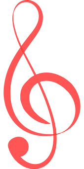 Red Treble Clef Symbol PNG