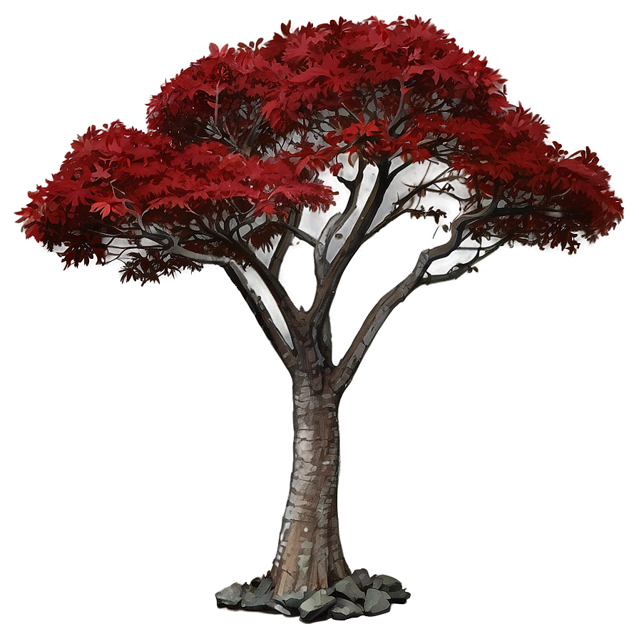 Red Tree In Rocky Landscape Png 67 PNG