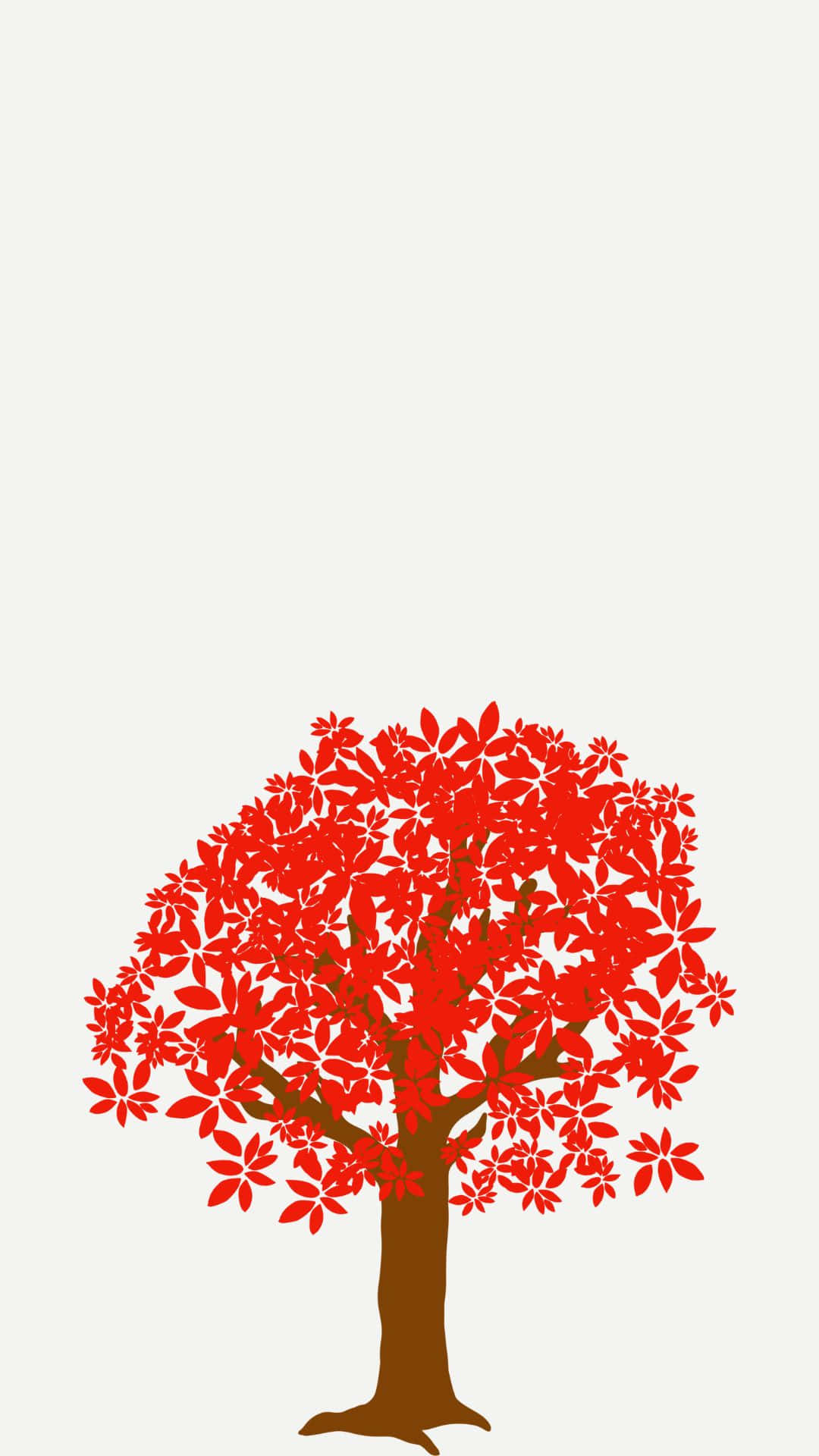 Árvorevermelha Em Arte Minimalista. Papel de Parede