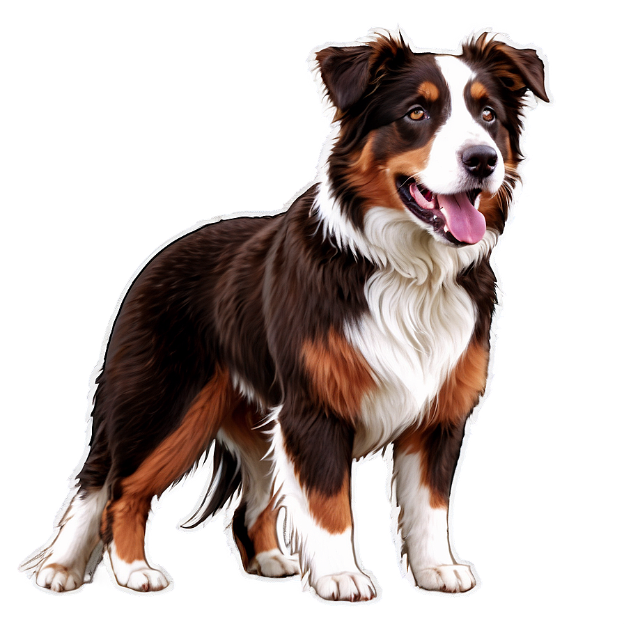 Red Tri Australian Shepherd Png 06202024 PNG