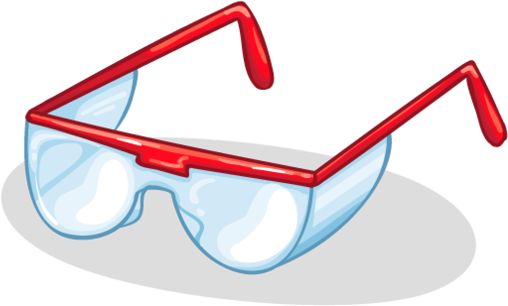 Red Trimmed Safety Goggles PNG