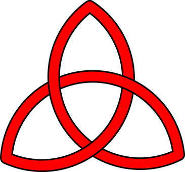 Red Triquetra Designon Black Background PNG