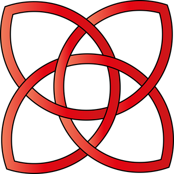 Red Triquetra Interlaced Design PNG