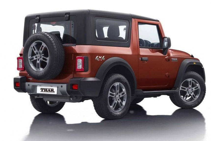 Red Trunk View Mahindra Thar 2021