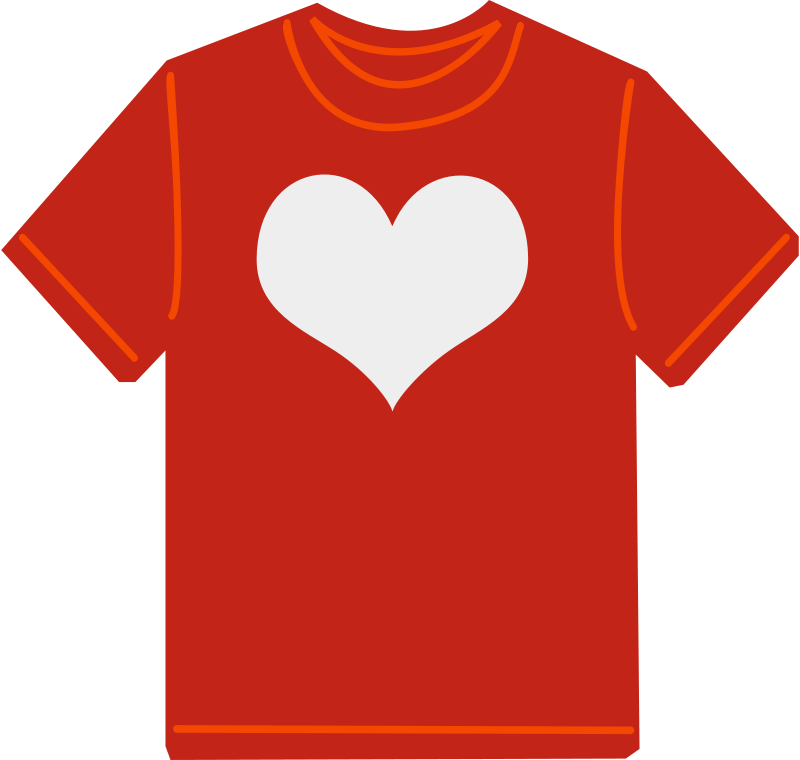 Red Tshirt White Heart Graphic PNG