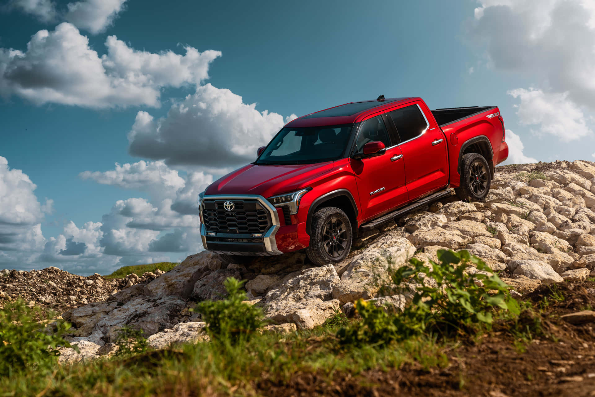 Red Tundra On Rocky Hill Wallpaper