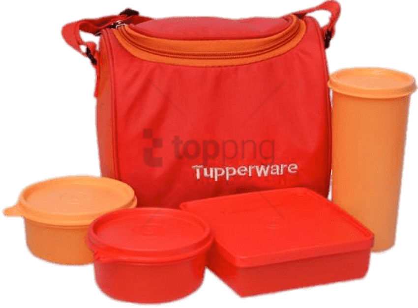 Red Tupperware Lunch Set PNG
