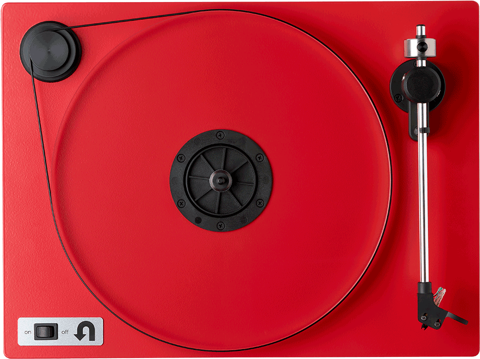 Red Turntable Top View PNG
