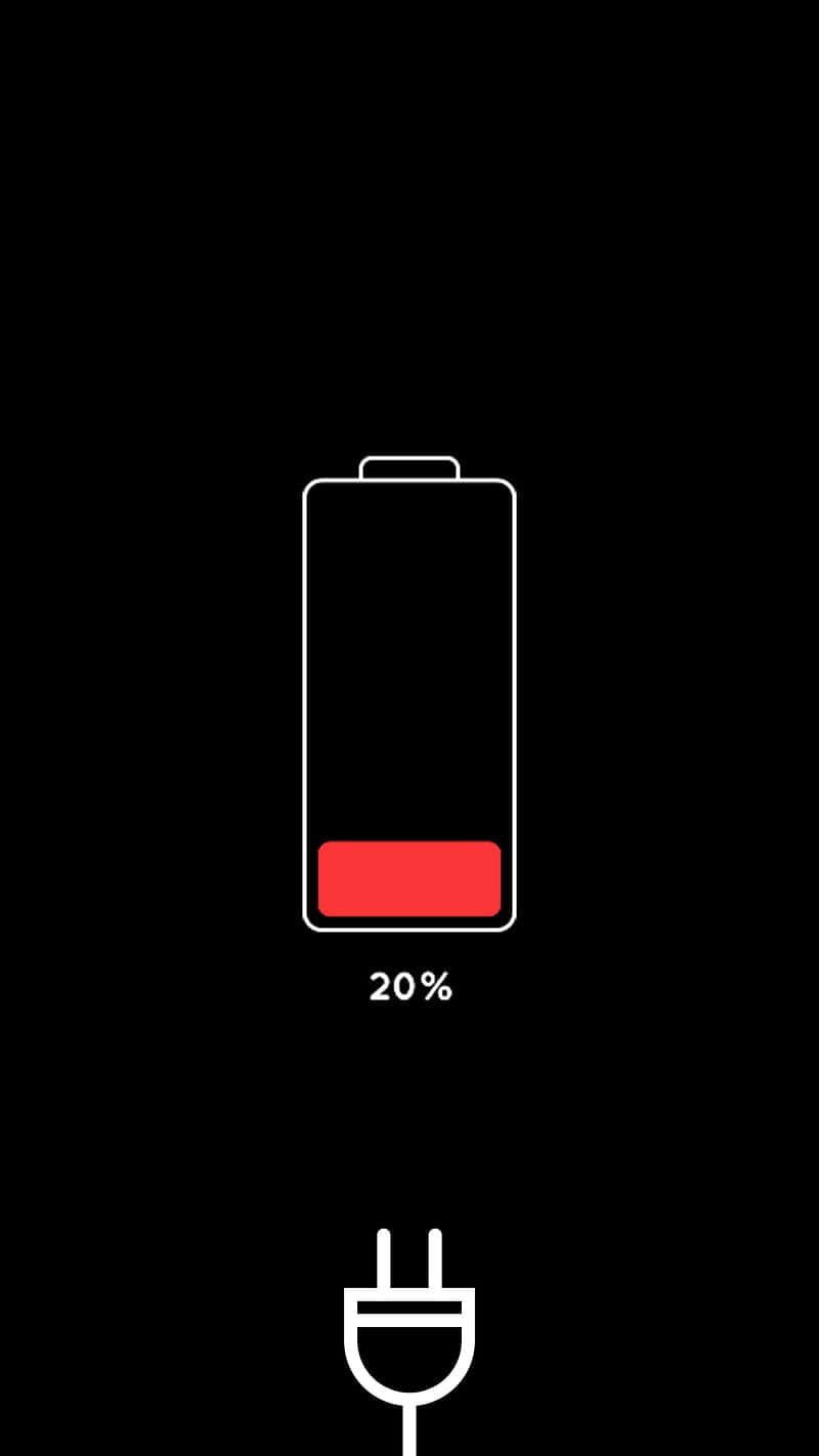 Red Twenty Percent Battery Life Wallpaper