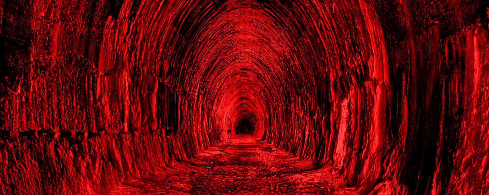 Mysteriøs tunnel i rødt ultra bredt HD. Wallpaper
