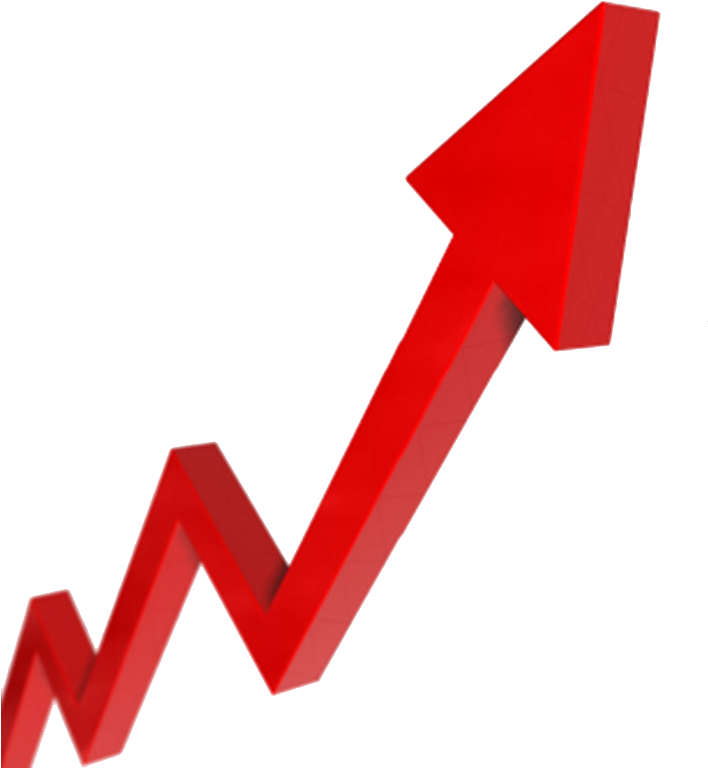 Red Upward Arrow Growth Graph PNG
