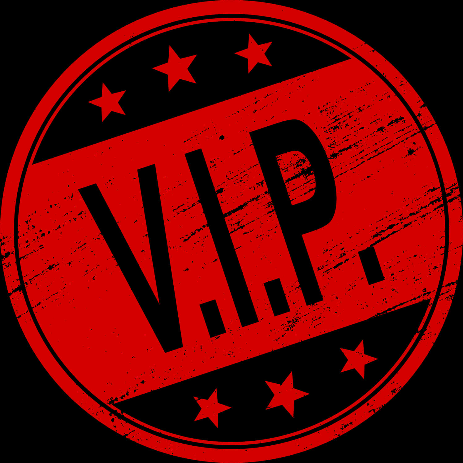 Red V I P Stamp Graphic PNG