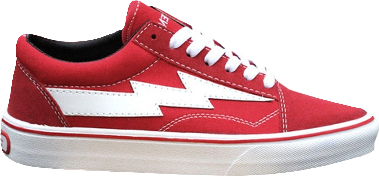 Red Vans Skate Shoe Side View PNG