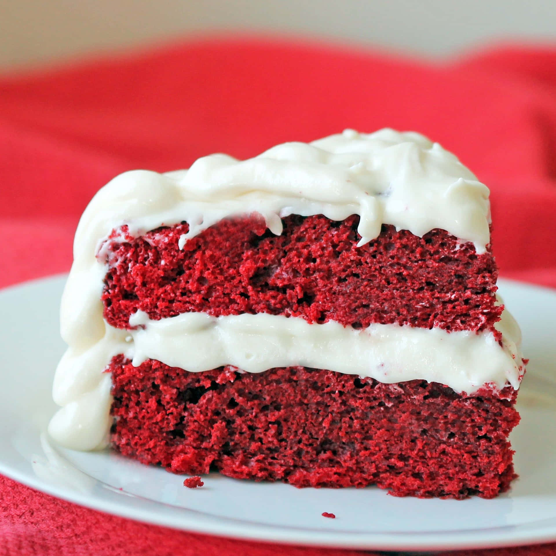 Scrumptious Red Velvet Cake with Cream Cheese Frosting Wallpaper