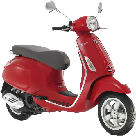 Red Vespa Scooter Profile View.png PNG