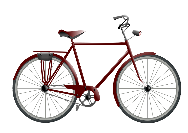 Red Vintage Bicycle Black Background PNG