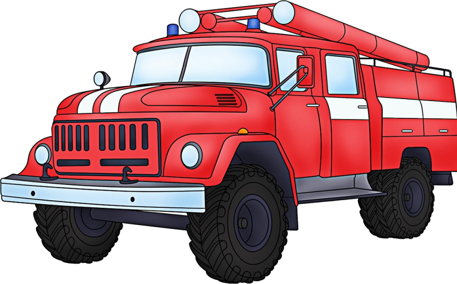 Red Vintage Fire Truck Illustration PNG