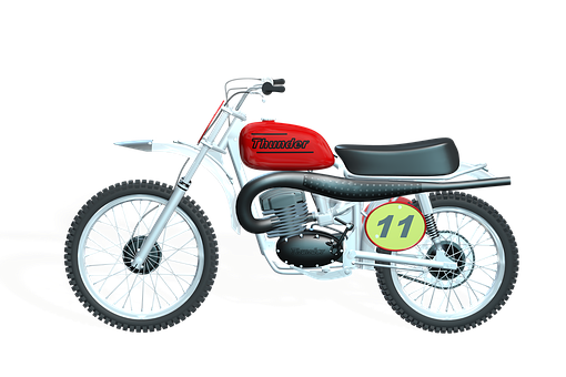 Red Vintage Motocross Motorcycle Number11 PNG