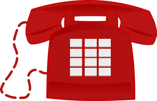Red Vintage Telephone Graphic PNG