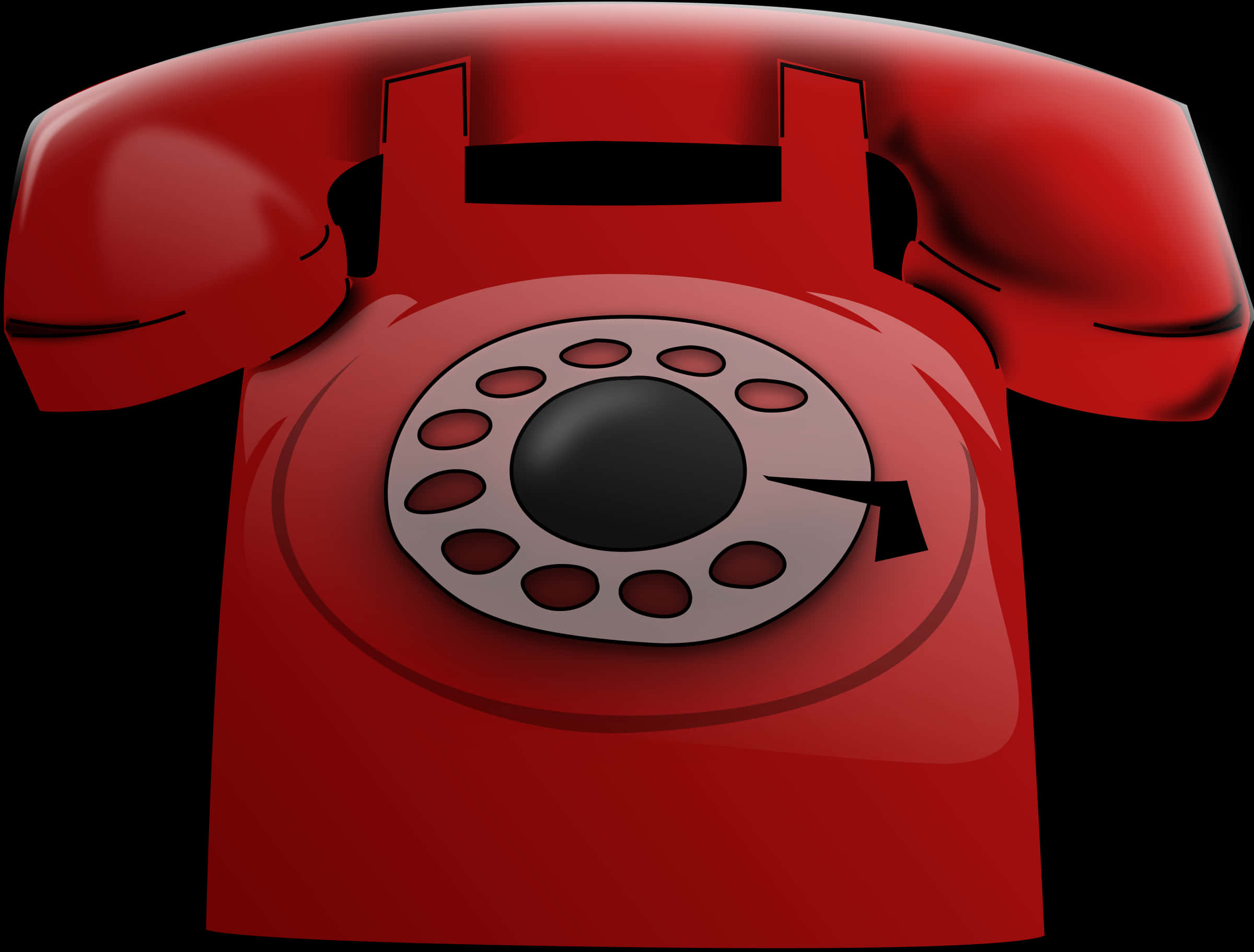 Red Rotary Phone Icon PNG
