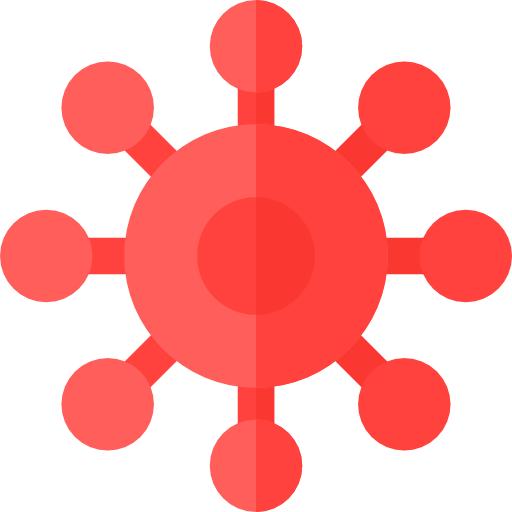Red Virus Icon Graphic PNG