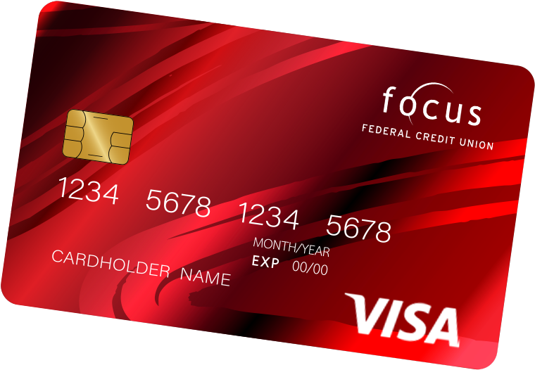 Red Visa Credit Card Mockup PNG