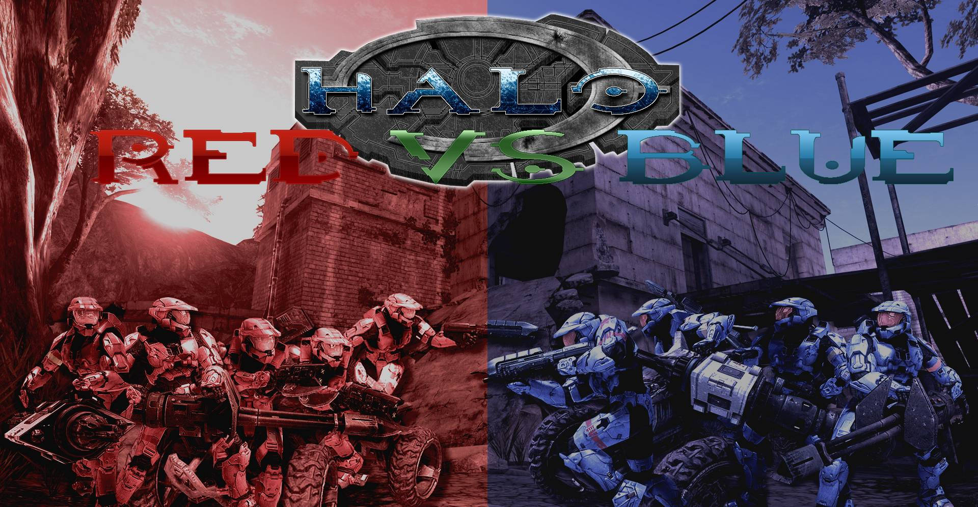 Rotgegen Blau Basierend Auf Dem Halo-spiel. Wallpaper