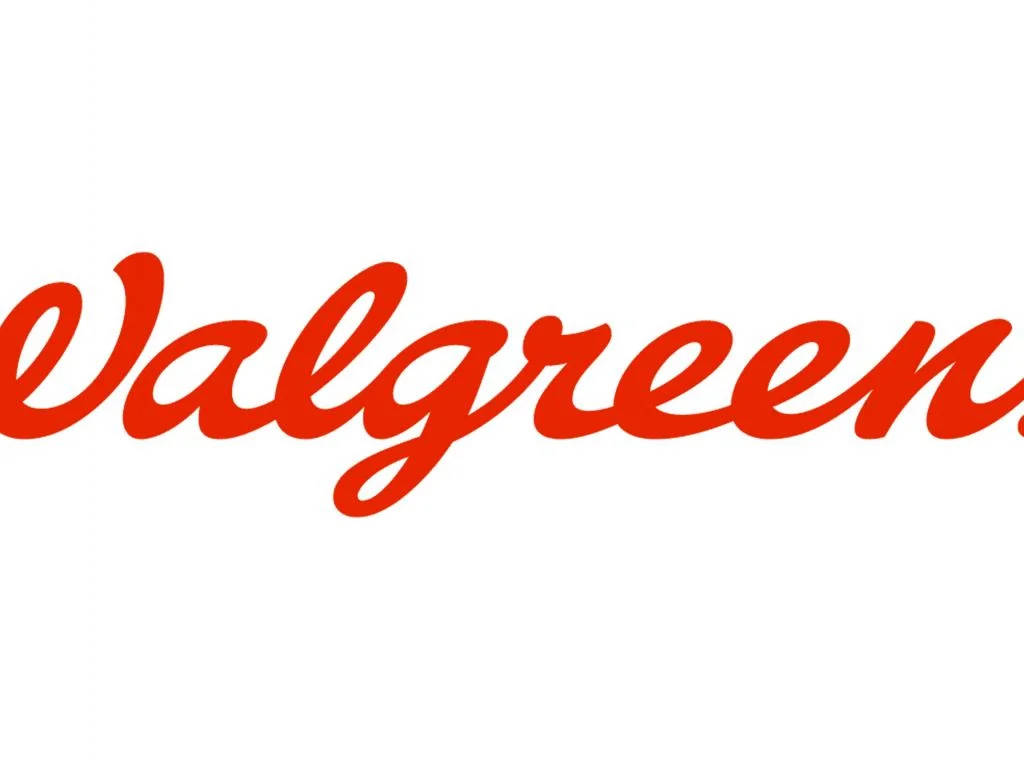 Vibrant Red Walgreens Logo on a White Background Wallpaper