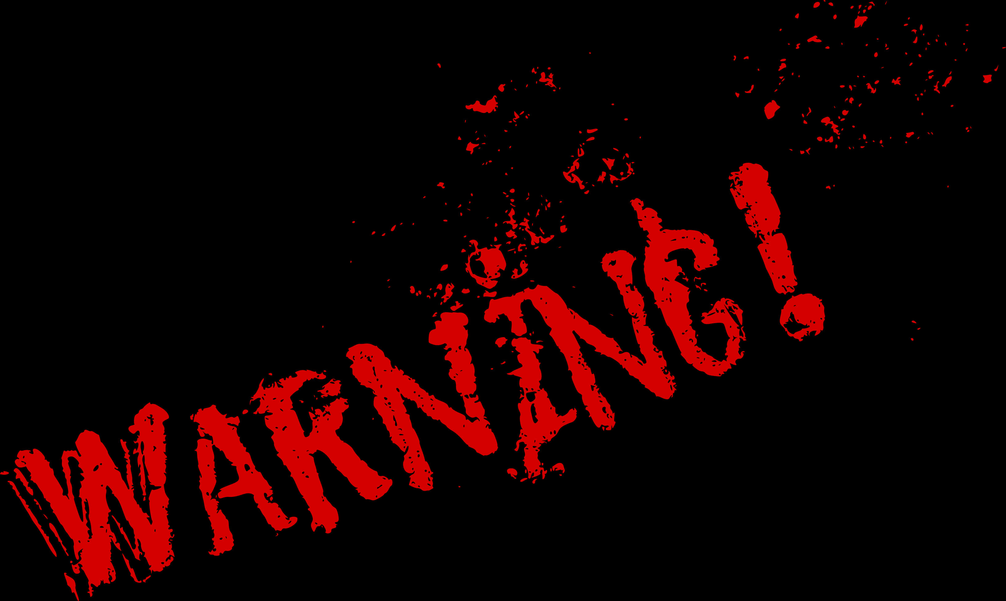 Red Warning Signon Black Background PNG