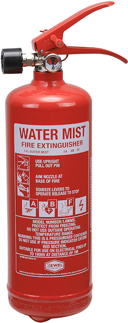 Red Water Mist Fire Extinguisher PNG