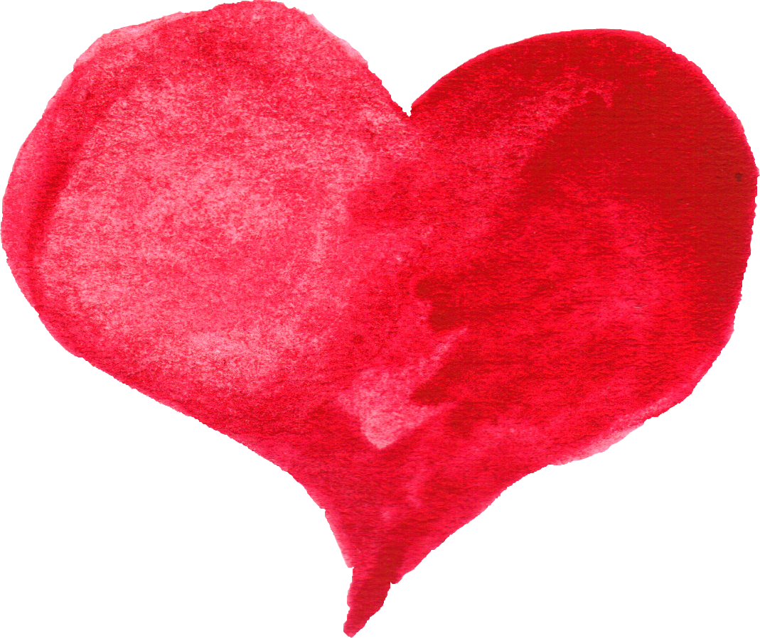 Red Watercolor Heart Transparent Background.png PNG