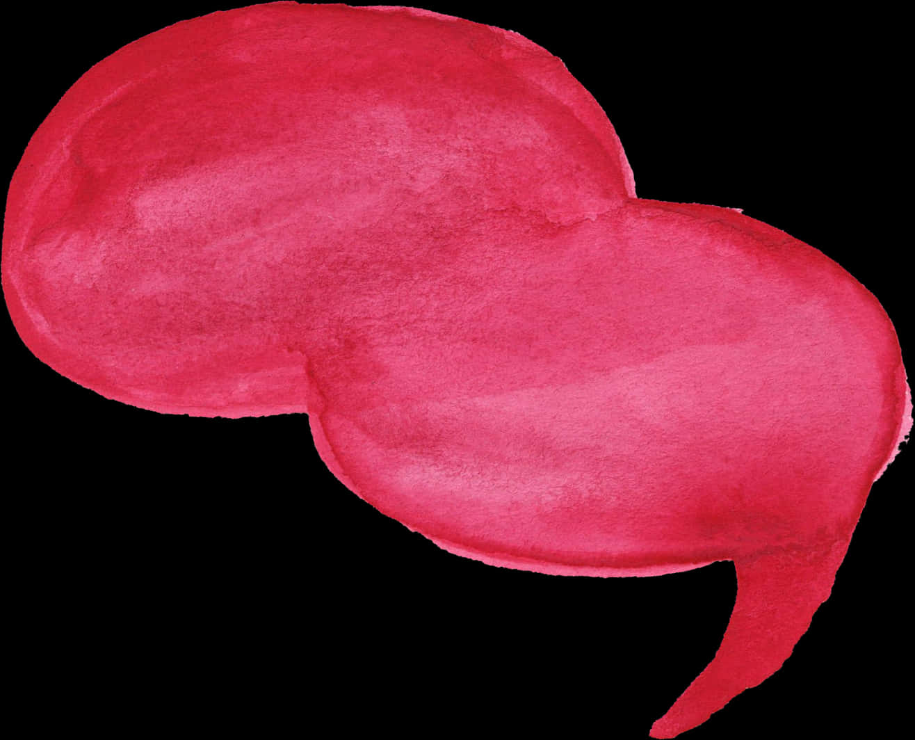 Red Watercolor Speech Bubble PNG