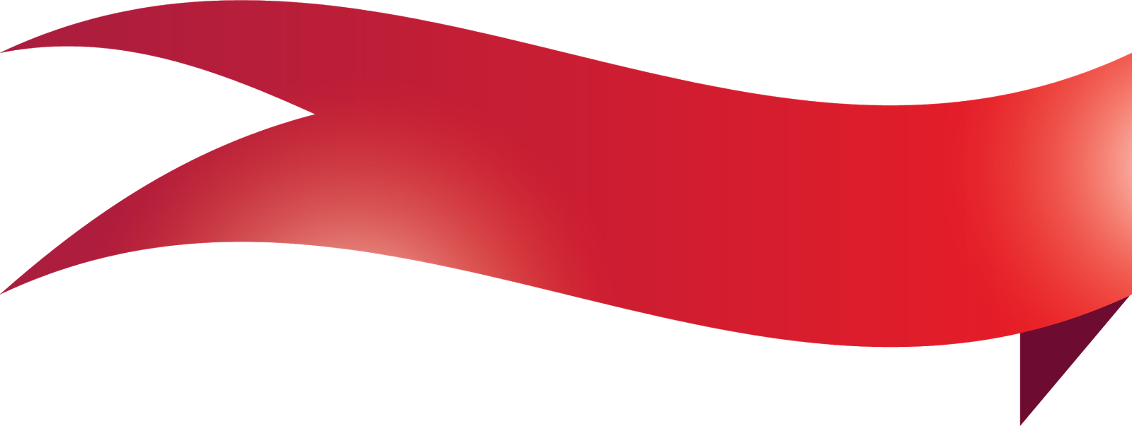 Red Wavy Banner Graphic PNG