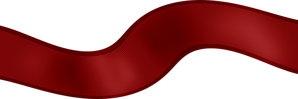 Red Wavy Ribbonon Black Background PNG