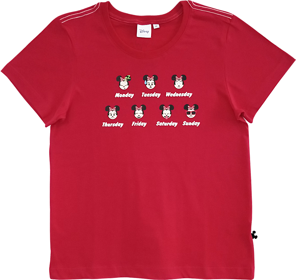 Red Weekday Character T Shirt PNG