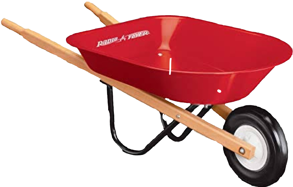 Red Wheelbarrow Isolated Background.png PNG