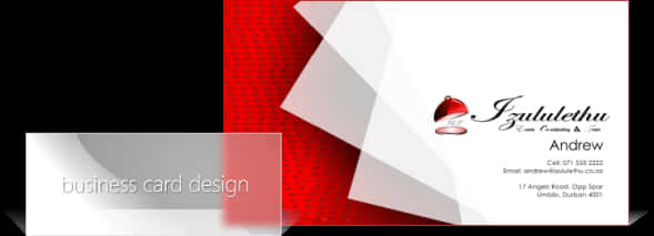 Red White Abstract Business Card Design PNG