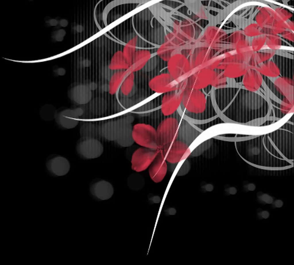 Red, White and Black Abstract Design Wallpaper