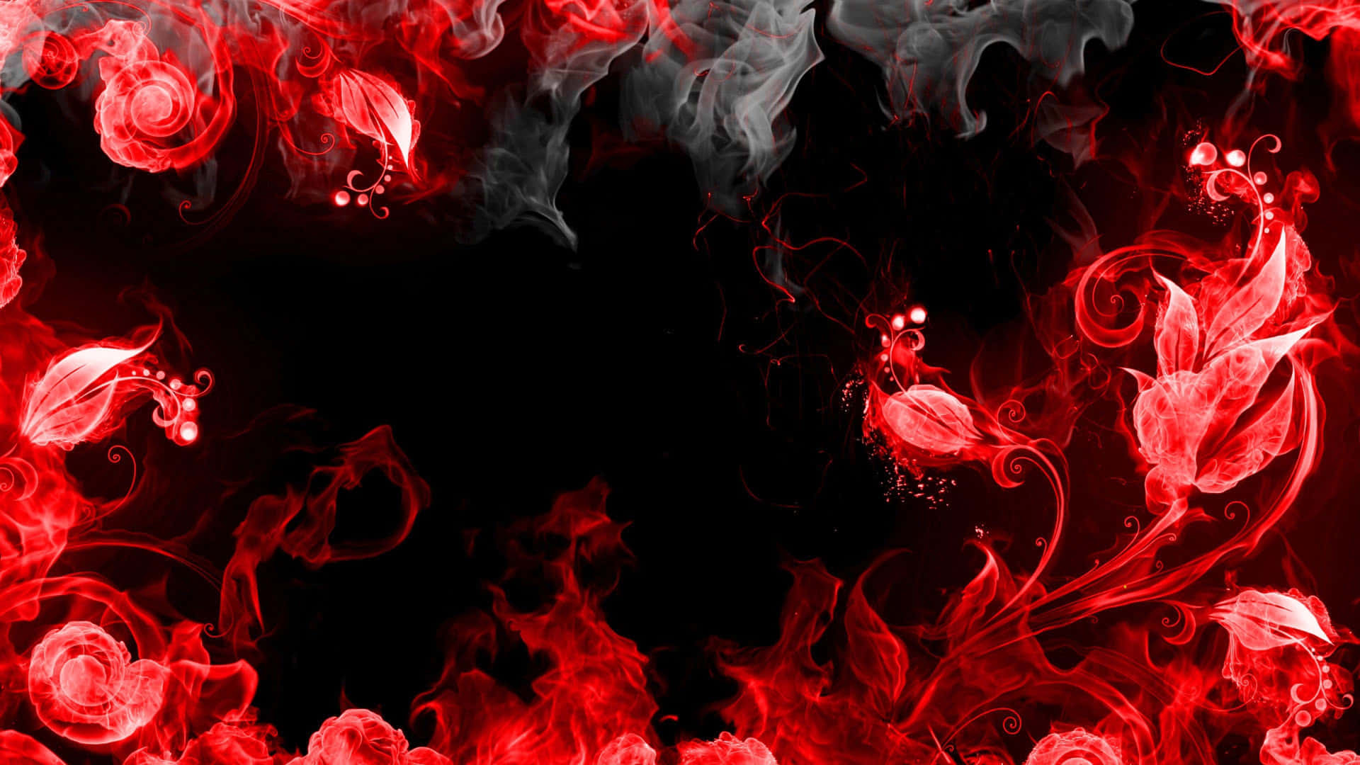 Unaudaz Arte Abstracto Rojo, Blanco Y Negro. Fondo de pantalla