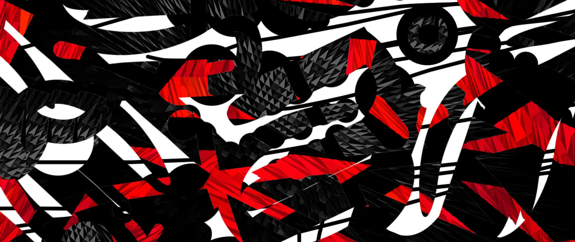 Energetisk rød hvid og sort abstrakt kunst tapet Wallpaper
