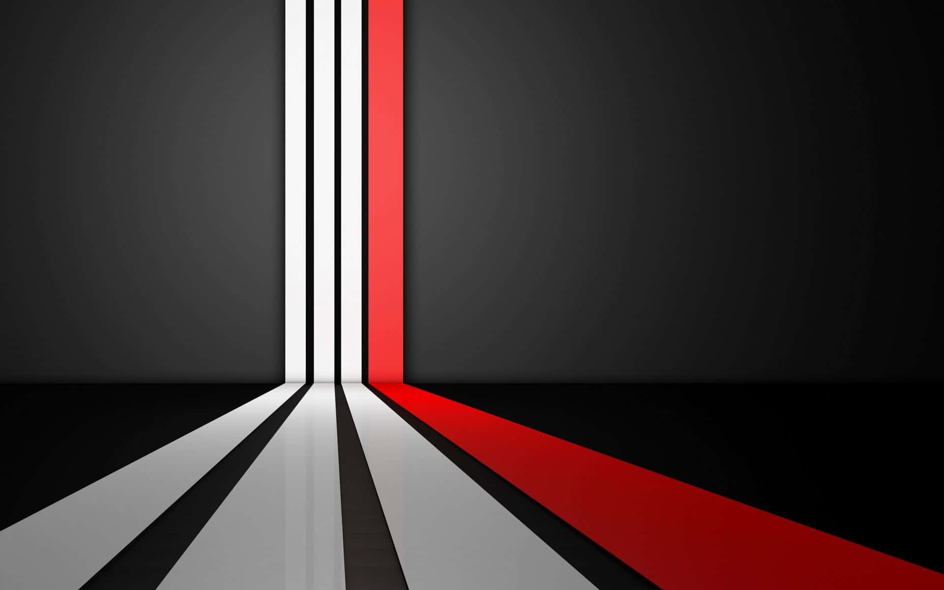 Brilliant Red White and Black Abstract Art Wallpaper