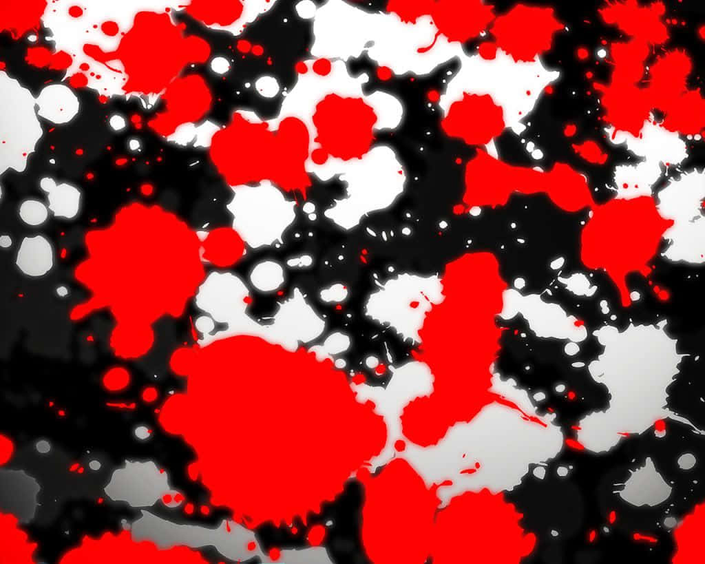 En dynamisk duo af farve og mønstre i rød, hvid og sort abstrakt. Wallpaper