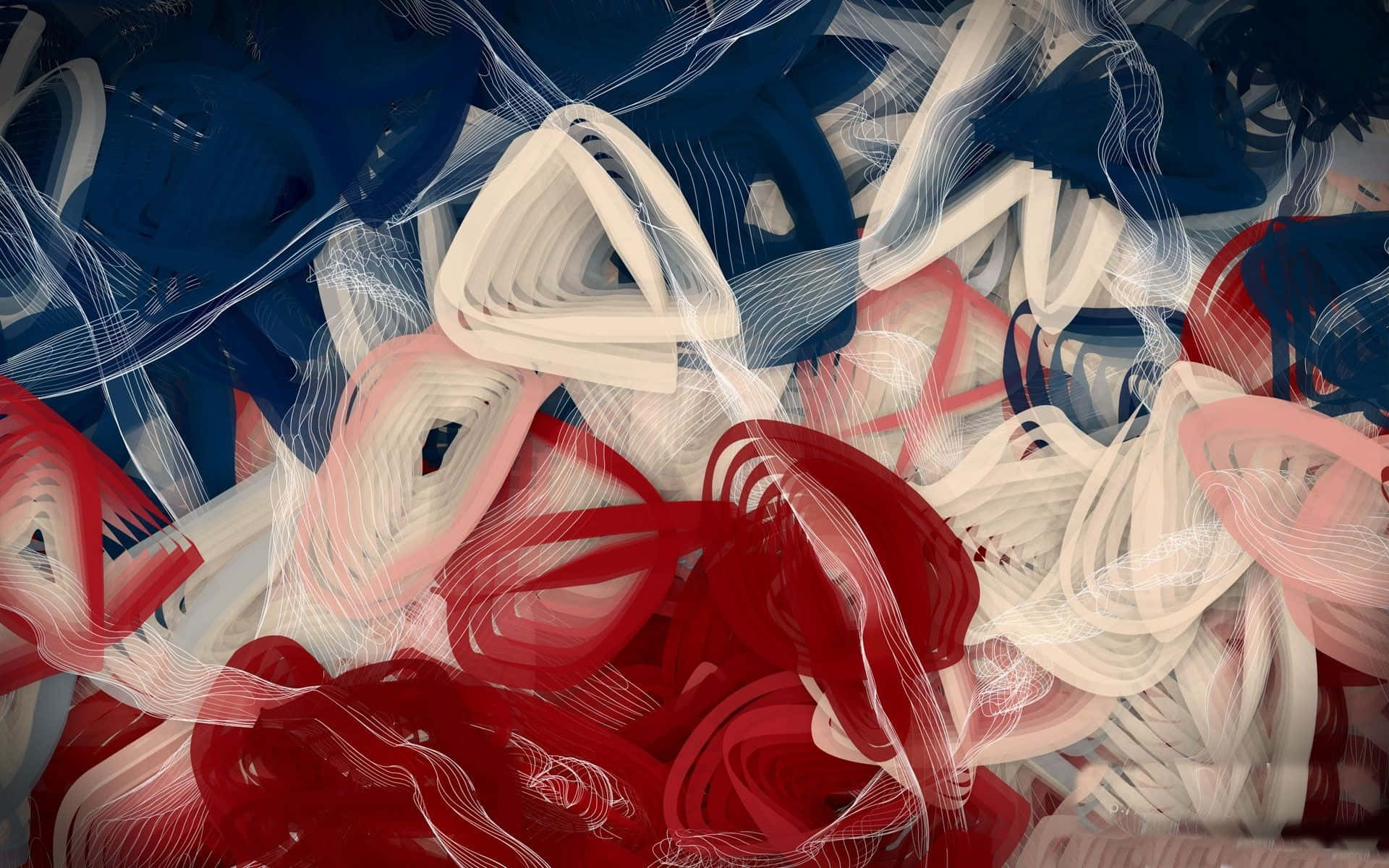Abstract Shapes Red White And Blue Background