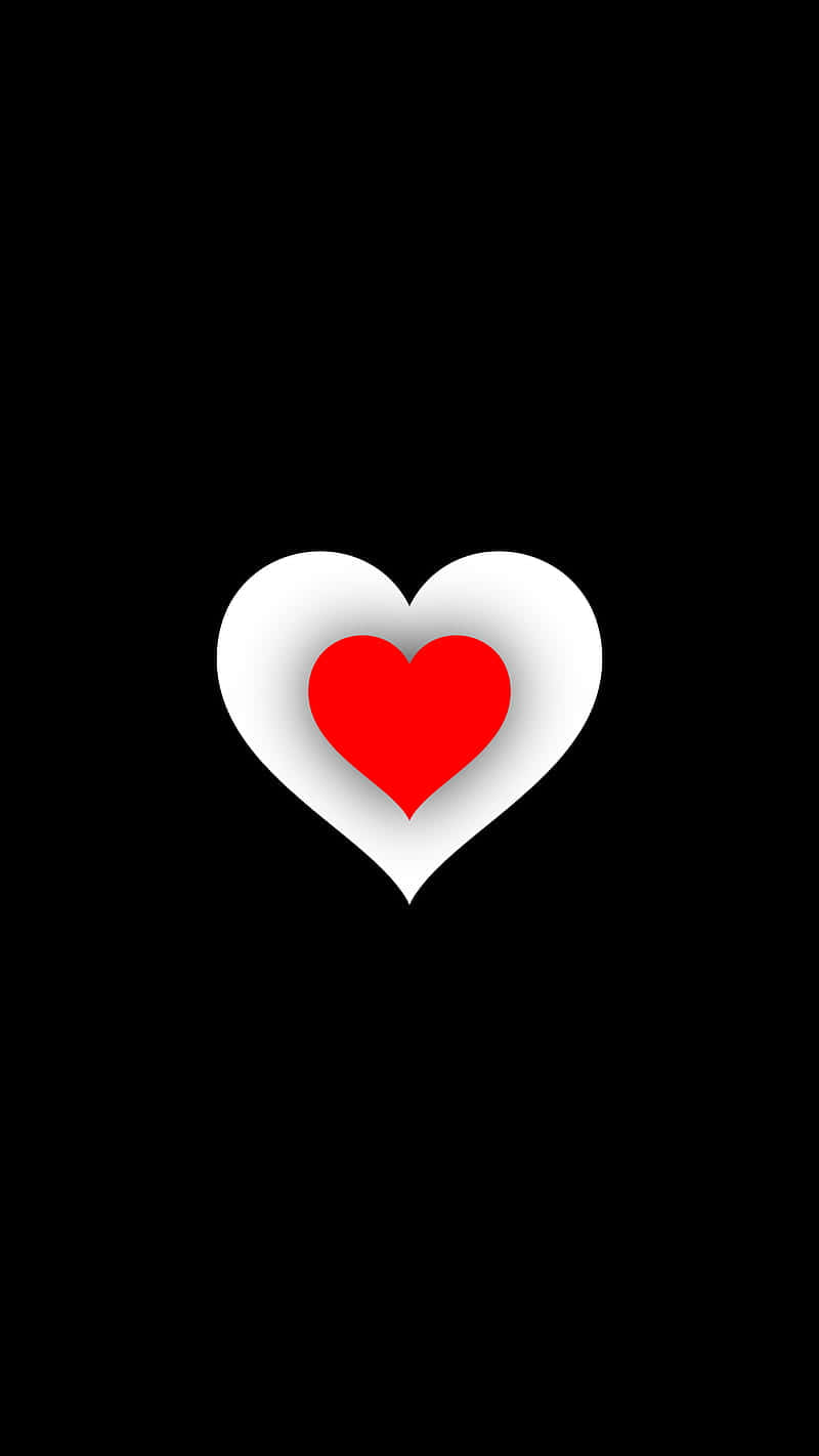 Red White Black Heart Iphone Wallpaper