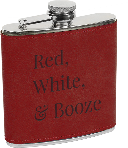 Red White Booze Flask PNG