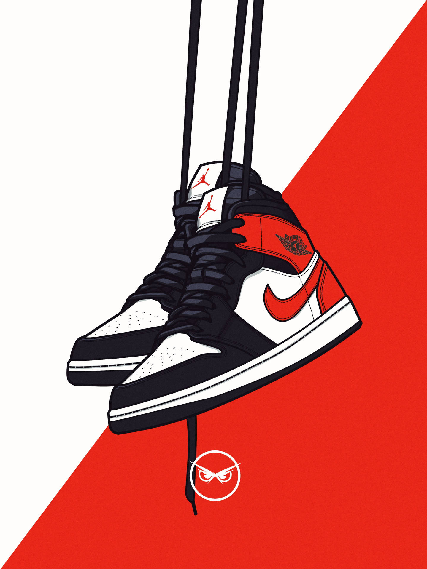 Red White Cartoon Nike Shoes Wallpaper