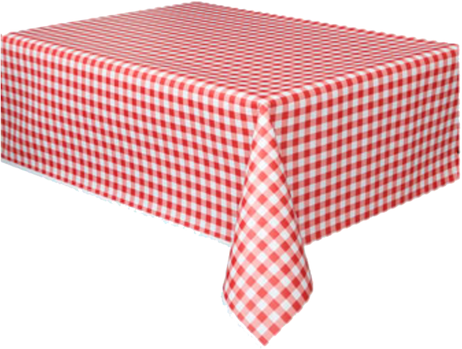 Red White Checkered Tablecloth PNG
